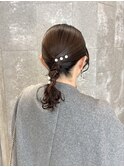 ヘアセット 結婚式ヘア お呼ばれヘア タイトヘア 編み下ろしヘア