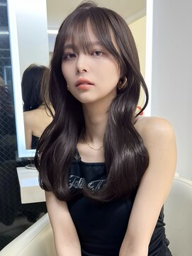 アイトーキョーエス 渋谷(AI TOKYO S) ブリーチなしダブルカラーオリーブグレージュくびれ巻き韓国ヘア