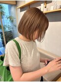ベージュカラーミルクティーカラーケアブリーチ内巻きボブ