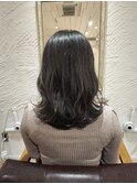 オリーブグレージュ 括れ巻き ダークカラー 20代30代 髪質改善