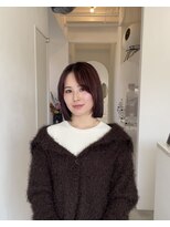 サン(SAN)&nbsp;切りっぱなしボブ/レッドブラウン