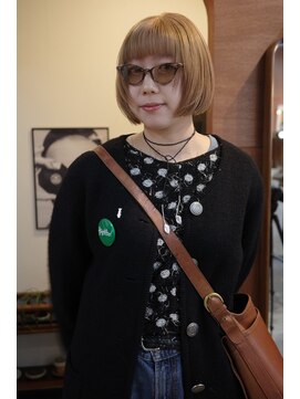 チャプター 問屋町(chapter) パツっとボブケアブリーチダブルカラーブロンドベージュ韓国ヘア