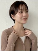 ダークブラウン耳かけ小顔ナチュラルショートA11北浦和30代40代