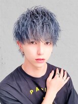 ディーバ 横浜(D.I.E.V.A)&nbsp;10代20代メンズブリーチツイスパマッシュウルフブルーアッシュ