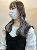 学校:仕事で隠せるバレないインナーカラーミルクティーアッシュ