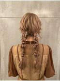 ツイン編みおろし