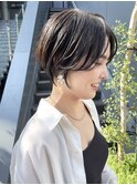 NUDE前髪カットシースルーバングハンサムショート ショートボブ