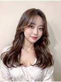 韓国風サイドバング×ラテブラウン