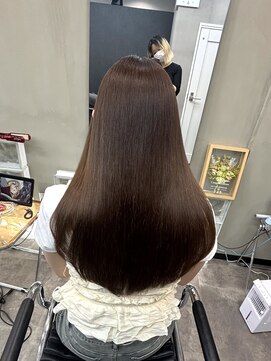 ファビ 渋谷(Fab) くびれヘア/暗めカラー/アプリコットオレンジ/縮毛矯正