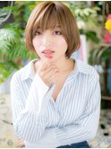 外国人風ハイライトカラー前下がり小顔ボブh4川口20代30代40代