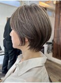 ミセスショート×白髪ぼかしカラー３０代４０代５０代６０代