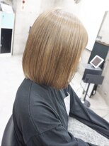 ヘアテリア リュウ 大塚(hair teria ryu) フルブリーチ/肩下ボブ/ミルクティーベージュ