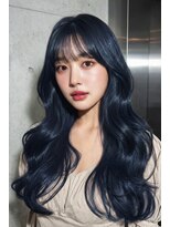 プライズ 所沢プロぺ通り店(prize) ブルーブラックネイビー韓国風ロングヘア所沢コリアンカラー