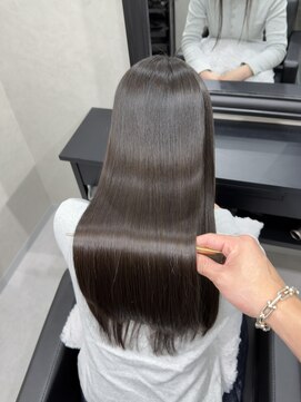 ローヴ 梅田(L'aube) 髪質改善 スーパーロング ワンレングス レイヤー 韓国風巻き