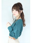 夏のルーズなナチュラルハーフアップ