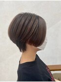 大人可愛い/黒髪前下がりショートボブ丸みショート/抜け感ヘア