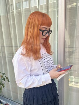 シィーム(cime) オレンジカラー　オレンジ　ブリーチカラーオレンジ