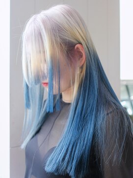 アルバム 銀座(ALBUM GINZA) ブルーデザインカラー_マチルダボブインナーグレージュ_ba469161