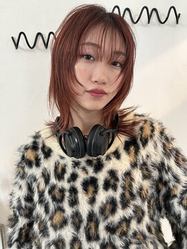 コフィー バイ メルト 吉祥寺(cofy by melt) 【中澤彩乃】顔まわりレイヤーウルフ韓国ヘアレッドブラウン前髪