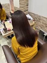 グレースバイハピネス(grace by happiness) 髪質改善 縮毛矯正 暖色 ピンクブラウン チェリーレッドレイヤー