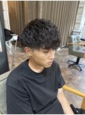 札幌大通りメンズショートカット波巻きツイストスパイラルパーマ