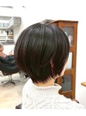 丸みショート × ダークブラウン