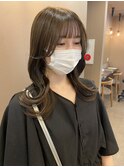 オリーブブラウン/韓国レイヤー/くびれ巻き