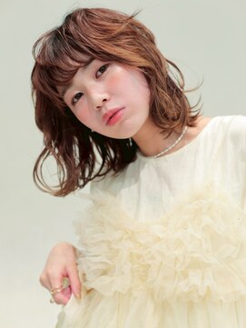 スリール バイ ミリー 江坂(Sourire by milly) 【Sourire江坂】オレンジブラウン×外ハネウェーブ