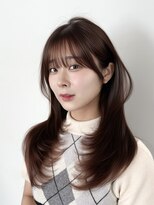 アマトウキョウ アユンチェ(AMA TOKYO×AYUNCHE) 韓国ヘア 透明感カラー 2wayバング レイヤーカット 顔周り