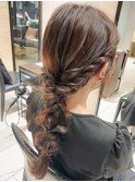 編み下ろしヘアアレンジ*ヘアセット*結婚式*お呼ばれ*30代40代