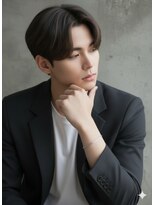 ヘアサロンM 新宿 メンズカット/センターパート/フェザーパーマ/新宿/縦落ちパーマ