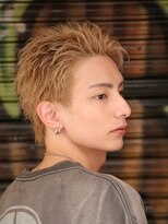 オーシャントーキョー 大阪(OCEAN TOKYO) ハイライトミルクティーベージュツーブロックメンズマッシュ