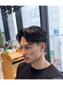 渋谷　フェード　リバースセンターパート　ニュアンスパーマ