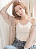 ショートボブ・ボブで愛され柔らかシアベージュカラー