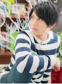 黒髪マットアッシュアシンメトリー束感ヘアc5川口20代30代40代