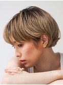 大人ハイライトグレージュショート40代50代