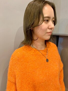 ラキ(laki) フェイスレイヤーボブ×オリーブグレージュ