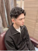 メンズ無造作フェード束感ツイストスパイラルショートストリート