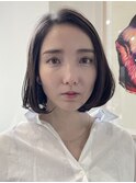 ボブ/レイヤーカット/ウェットヘア/デザインカラー/銀座/30代
