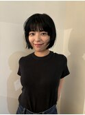 透け感ブラックでクールボブ