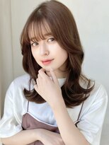 エインアンリー 明治神宮前(AIN.ANLY.) 韓国ヘア顔周りレイヤー暗めミルクティーベージュグレージュ