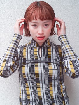 レジュアル(RESSUAL) オレンジブラウン　切りっぱなし外ハネボブ