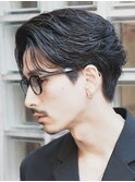 名古屋ニュアンスパーマ名駅メンズセンターパートパーマ刈り上げ
