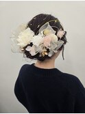 成人式ヘアアレンジ/編み込み/ヘアセット/三つ編み