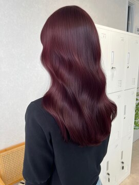 トレヘアー 京都 烏丸(tRe hair) ワインレッド/レッドバイオレット/艶髪/韓国/レイヤー