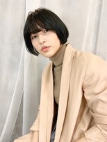 エムスラッシュ みなとみらい馬車道店(M SLASH)&nbsp;M.SLASH馬車道/黒髪/ダークアッシュ/クールショート/ミニボブz2