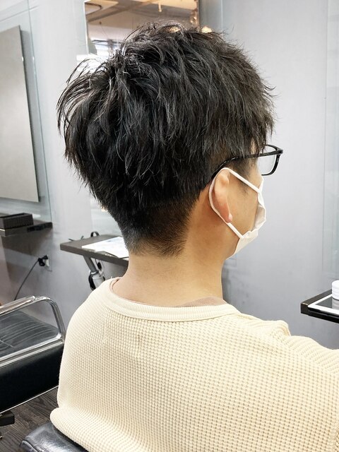 【FLAME 天文館】黒髪×ソフトツイストパーマスタイル