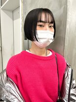 ソーコ 渋谷(SOCO)&nbsp;ブルーブラック暗髪ダブルカラーグレージュトリートメントボブ