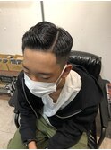 メンズ刈り上げ短髪七三分けハードパートフェードサイドパート