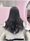 アッシュブラック/レイヤーロング/韓国レイヤーカット